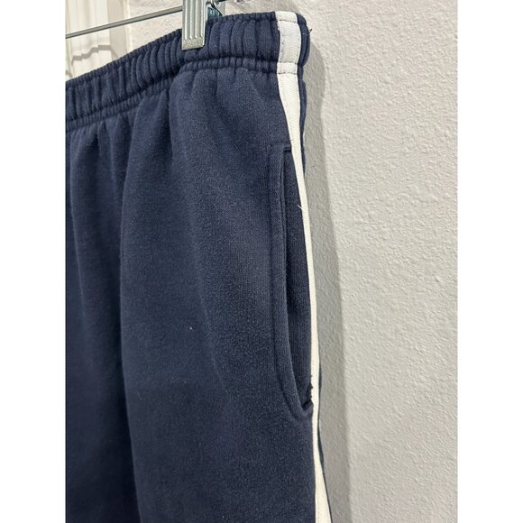 Woman Within Navy Blue Pull-On Fleece Jogger Capri Pants White Side Stripe Sz 1X - Picture 4 of 8